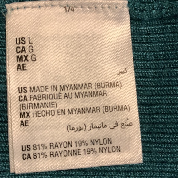 NWT JM Collection Women's Button-Sleeve Crew-Neck Sweater Teal Blue/Green Sz L - Picture 10 of 10